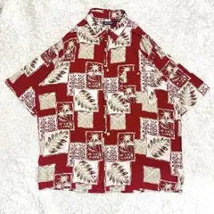 puritan アロハシャツ　レーヨンシャツ　半袖シャツ　ボタニカル　柄