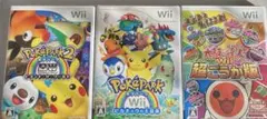 ３本セット　Wii ソフト　ポケモン&太鼓の達人