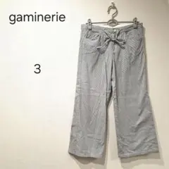 1231＊ギャミヌリィ gaminerie ストライプ ガウチョパンツ サイズ3