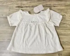 新品未使用タグ付き　doudou bro フリル半袖シャツ ホワイト　女の子