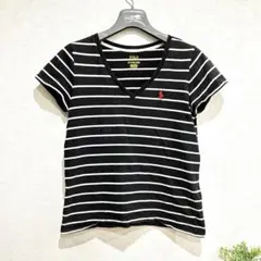 POLO ストライプ Vネック Tシャツ 半袖　XS