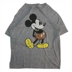 Disney ミッキーマウス Tシャツ 半袖 古着 メンズ XL グレー