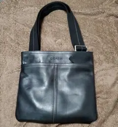 COACH ブラックレザー ショルダーバッグ コーチ