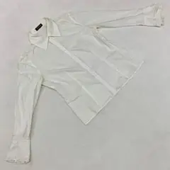 TRAPEZE ブラウス ホワイト 長袖 シンプル 刺繍 コットン Fサイズ