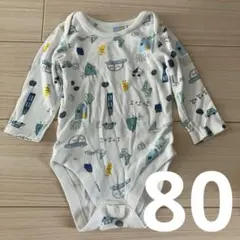 【大特価！訳アリ美品】M＆S ベビー服 かわいいお絵かき柄 長袖 ボディスーツ☆