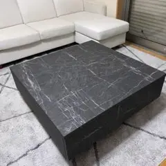 LOWYA 大理石調 センターテーブル ブラック