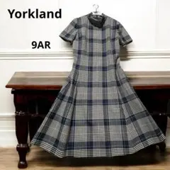 Yorkland ヨークランド チェック ワンピース ネイビー×ホワイト 9AR
