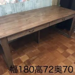✳1枚板 机 テーブル 作業台 幅180高72奥70 ウォルナット ウレタンニス