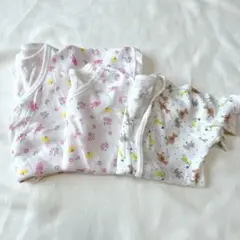 即日発送✨【コンビ】【西松屋】短肌着まとめ　50-60 綿100% うさぎ柄