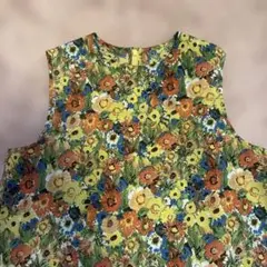 花柄ノースリーブロングワンピース