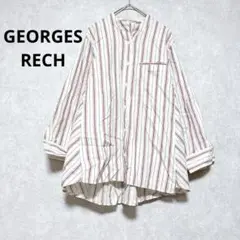 ジョルジュレッシュ　長袖シャツ　ブラウス　ストライプ　ベージュ　レッド　36