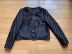 10万 ヘルノ ブラック ノーカラー フルジップ ブルゾン ジャケット 42
