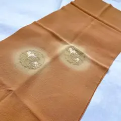 未使用　オレンジ帯揚げ　蘇州　刺繍　正絹