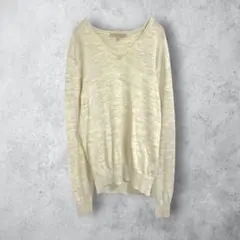【UNIQLO ユニクロ】　ウール100% Vネックニット　薄手　洗える　無地