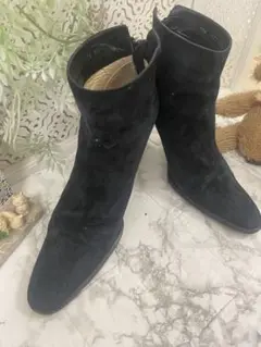 美品 GUCCI ショートブーツ プレート スエード楚材 24.5cm