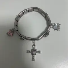 イタリアンチャーム　ブレスレット　18粒 ピンク系
