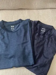 【2枚セット】UNIQLOメンズドライEXクールネック半袖Sサイズ