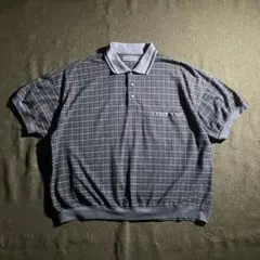 90s DAVID TAYLOR ボックス　チェック　半袖ポロシャツ