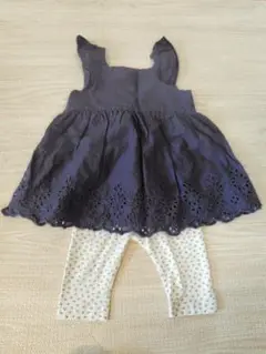 ノースリーブワンピースとレギンスセット　プティマイン　ベビーギャップ　花柄