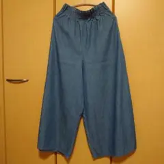 薄手　デニム　ワイドパンツ