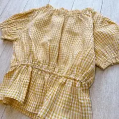 branshes 半袖ブラウス 120サイズ イエロー・チェック