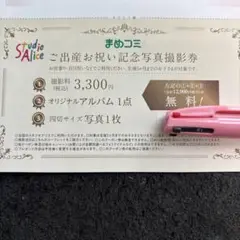 スタジオアリス ご出産お祝い記念写真撮影券