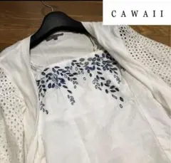 美品 cawaii french pave 刺繍 花 キャミソール