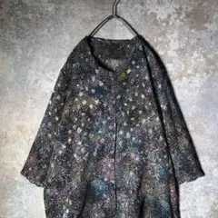 【ヴィンテージ】お花とドット柄のシフォンブラウス 美品 古着 ZBS1