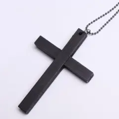 大きめクロスブラックネックレス