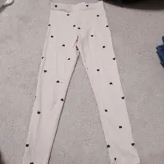 H&M ベージュ ハート柄 スパッツ US 6-7A