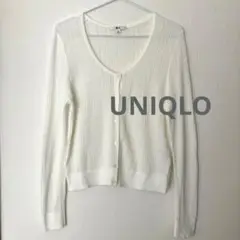 UNIQLO：C レースラウンドネックショートカーディガン　M 白　冷房対策