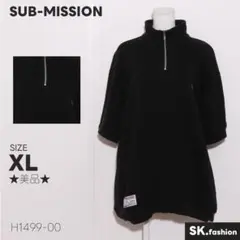 ★美品★ SUB-MISSION トップス　Tシャツ　ハーフジップ　ロゴワッペン