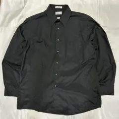 90s VAN HEUSEN シャツ ポプリン ブラック XLARGE 17