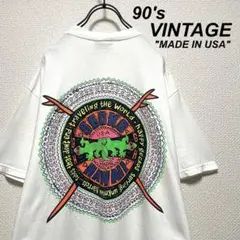 USA製 90s ヴィンテージ Tシャツ ホワイト ド派手バックプリント 美品