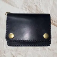 【本革】栃木レザー　トラッカーウォレット　ショート　ブラック