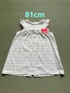 プチバトー ベビーワンピース リボン付き 81cm petit bateau