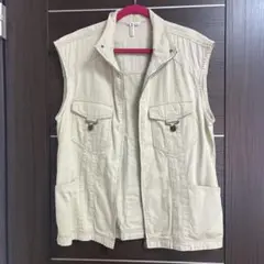 90s サンタフェ santafe ベージュ ベスト フロントポケット付き