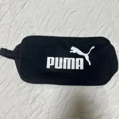 PUMA シューズケース 黒 メッシュポケット付き