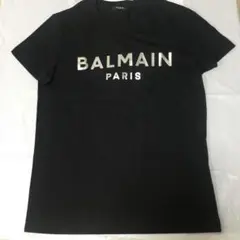 BALMAIN PARIS メンズ黒ロゴTシャツ