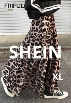 FRIFUL レオパードプリント ロングスカート JP-XL