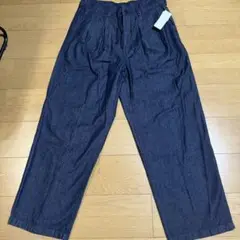 新品　GU デニムツータックバギースラックス