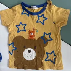イエロー クマ 星 Tシャツ 80