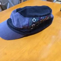 黒紫ワークキャップ刺繍デザイン　メンズ