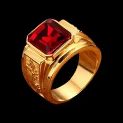 【R020】リング　メンズ　レッド　赤　アクセサリー　レディース　指輪　20号
