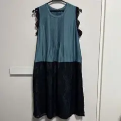 タグ付　エスパスデカルマ　ノースリーブワンピース黒×グリーン11号　匿名配送