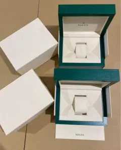 【2セット】ROLEX 時計箱 グリーン Lサイズ