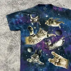 仲里依紗さん着用　レア　猫　ネコ　宇宙　アニマル　タイダイ　Lサイズ　DOM
