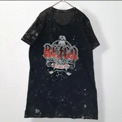 2 フェアリーグランジ スカル骸骨 ドクロ 総柄 半袖 Tシャツ かっこいい S