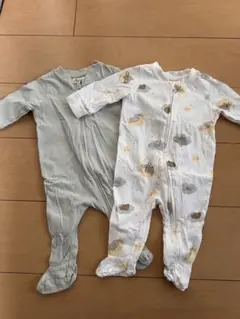 H&M 60cm 動物柄ロンパース 2点セット