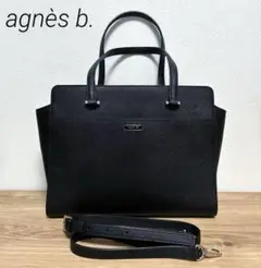 agnes b. アニエスベー トートバッグ レザー 黒 就活